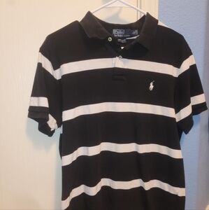 Polo by Ralph Lauren Black and White Striped Men's Shirt